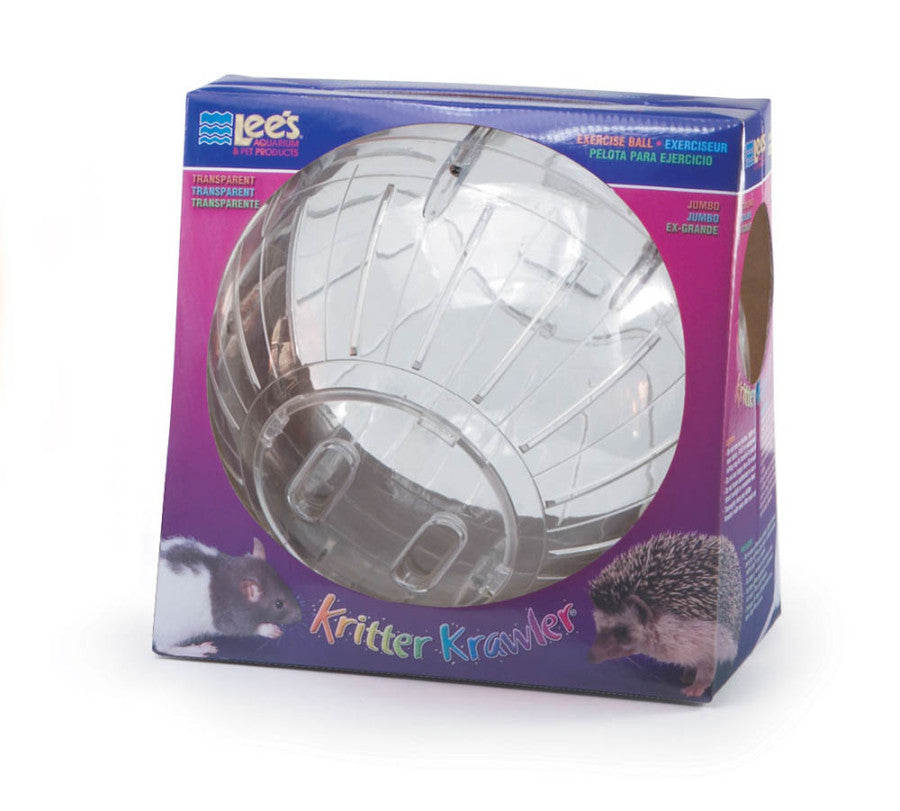 Lee's Aquarium & Pet Products Kritter Krawler Clear View-Thru Running Ball Clear