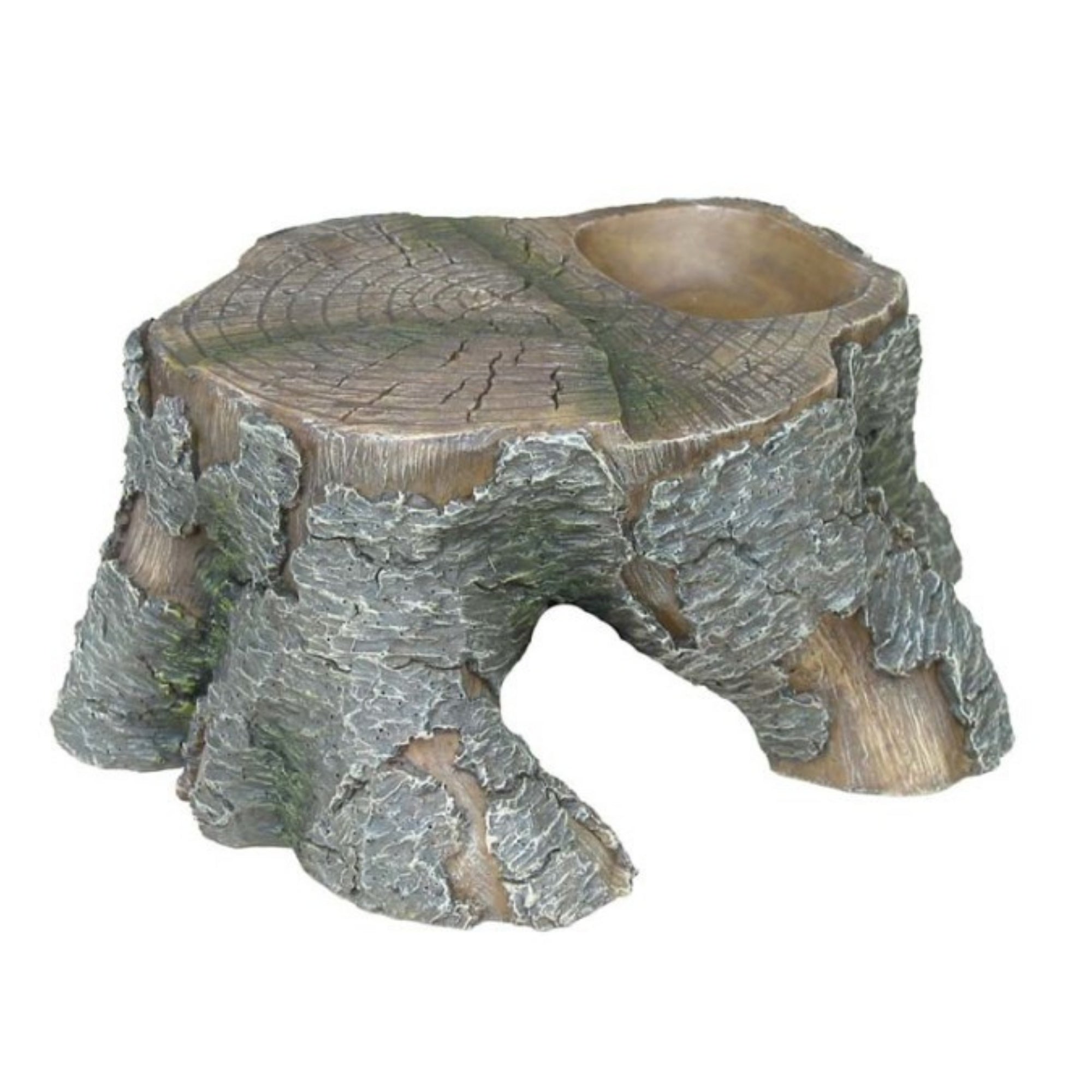 Weco Products Wecorama Sleepy Hollows Pine Stump Den Terrarium Ornament Gray/Brown