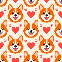 Corgi Hearts Kiss-Cut Stickers design