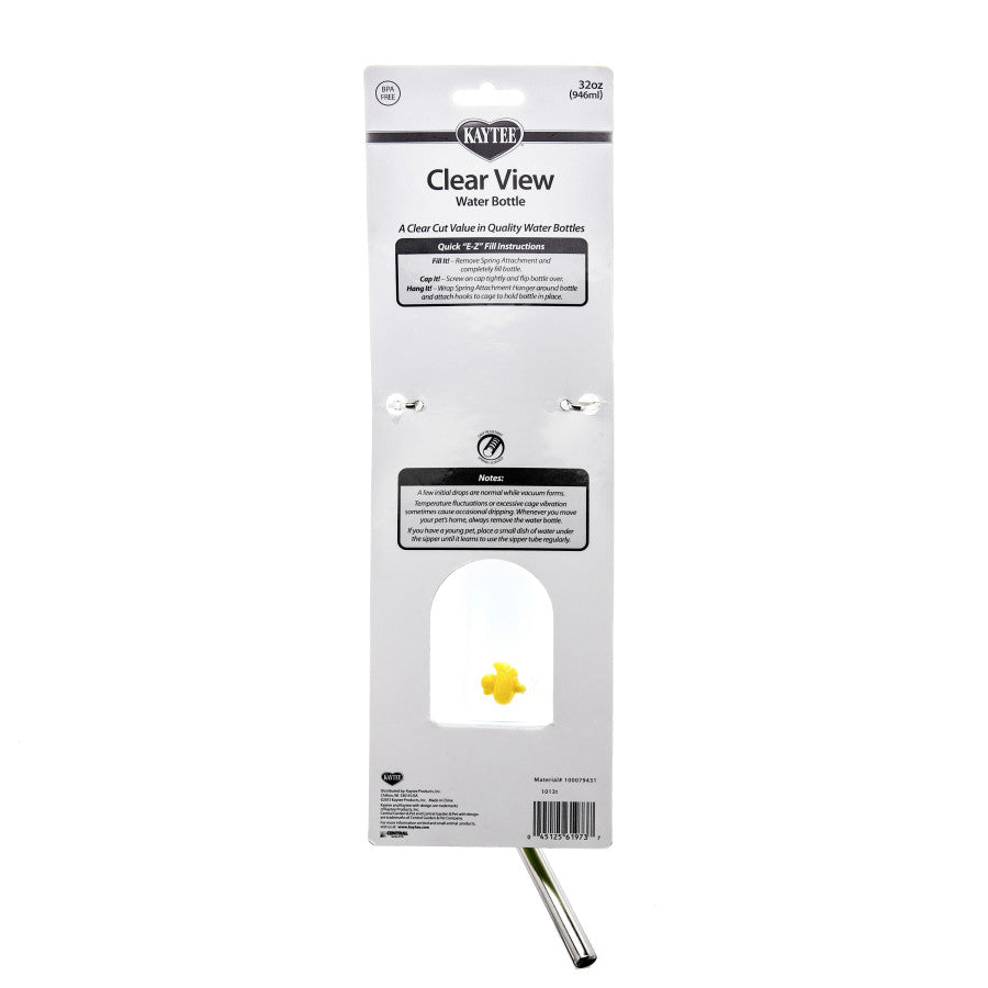 Kaytee Clear Water Bottle, Single Clear