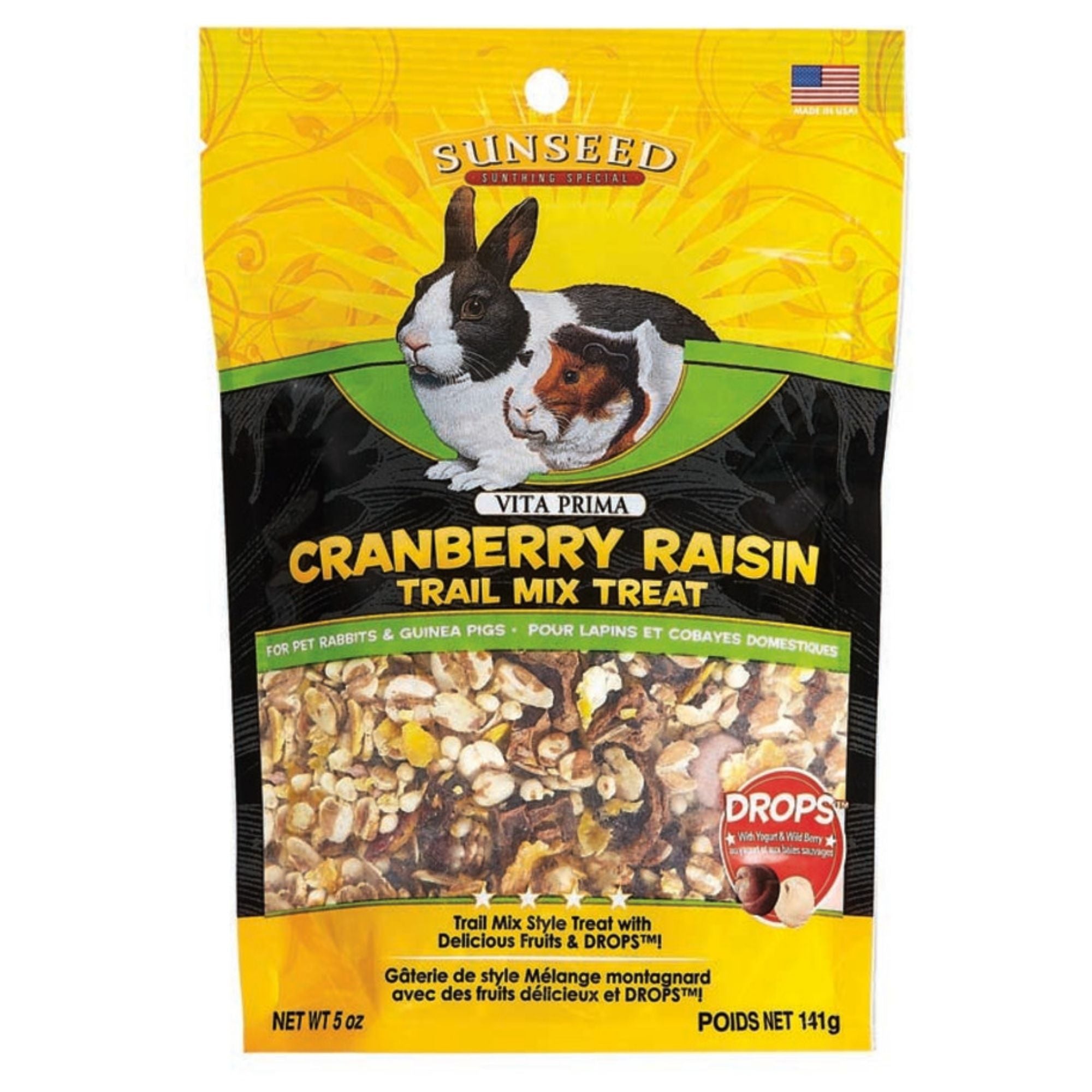 Sun Seed Vita Prima Trail Mix Treat for Rabbits & Guinea Pigs Cranberry Raisin, 1ea/5oz.