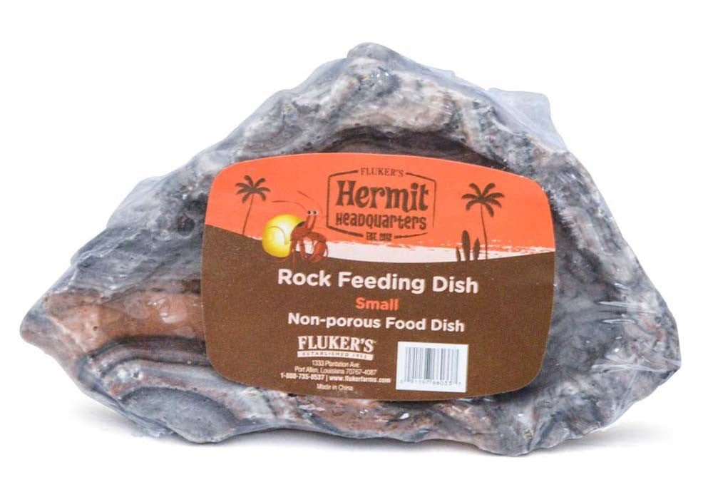 Fluker's Hermit Crab Rock Feeding Dish Black