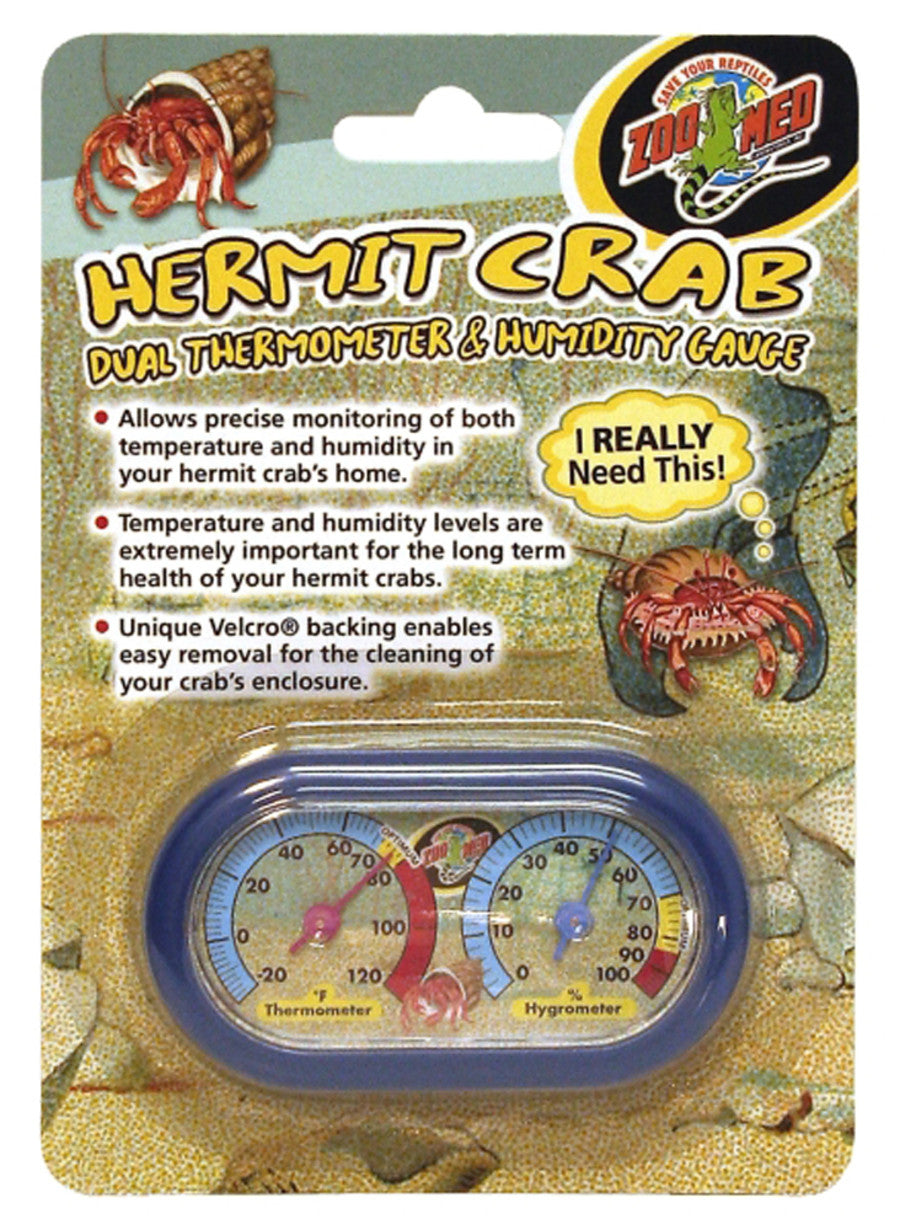 Zoo Med Hermit Crab Dual Thermometer  Humidity Gauge