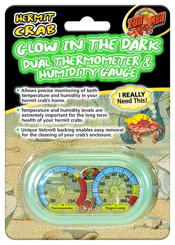 Zoo Med Hermit Crab Dual Thermometer  Humidity Gauge
