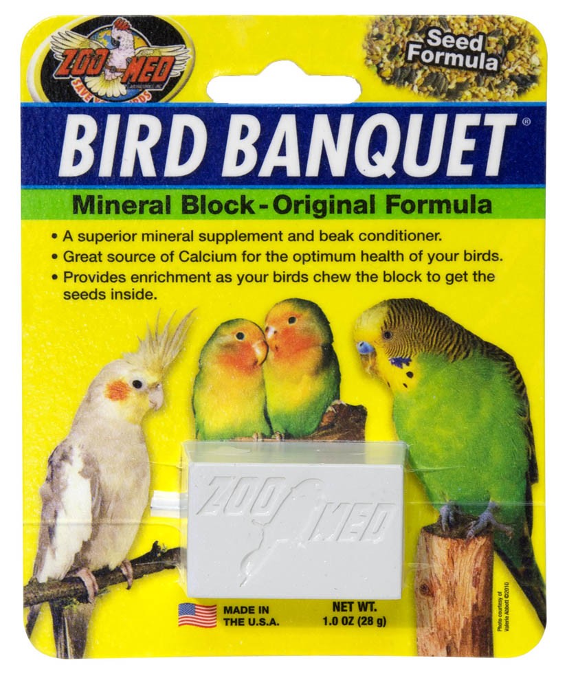 Zoo Med Bird Banquet Mealworm Formula Mineral Block Green