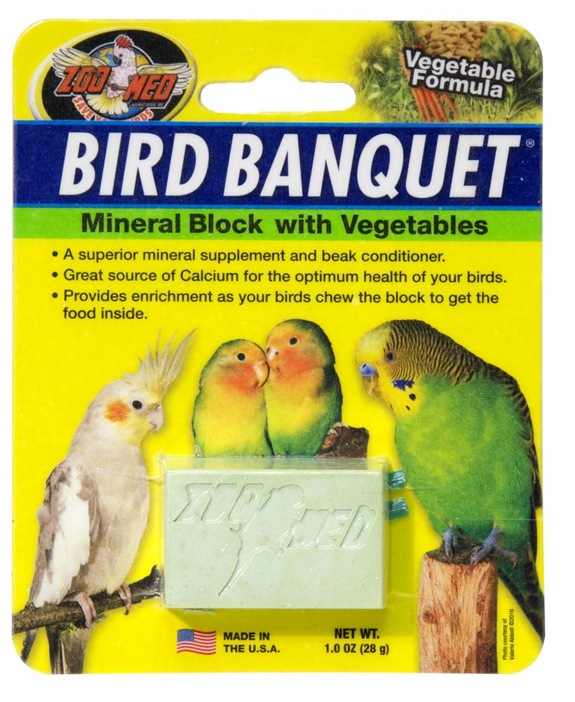 Zoo Med Bird Banquet Vegetable Formula Mineral Block Green