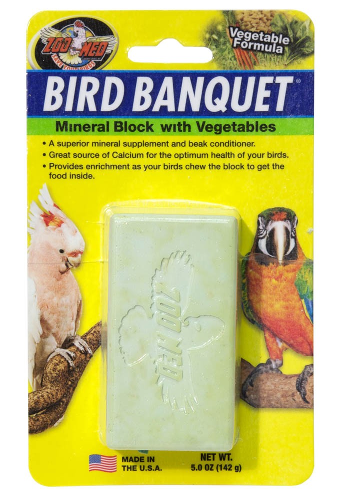 Zoo Med Bird Banquet Vegetable Formula Mineral Block Green