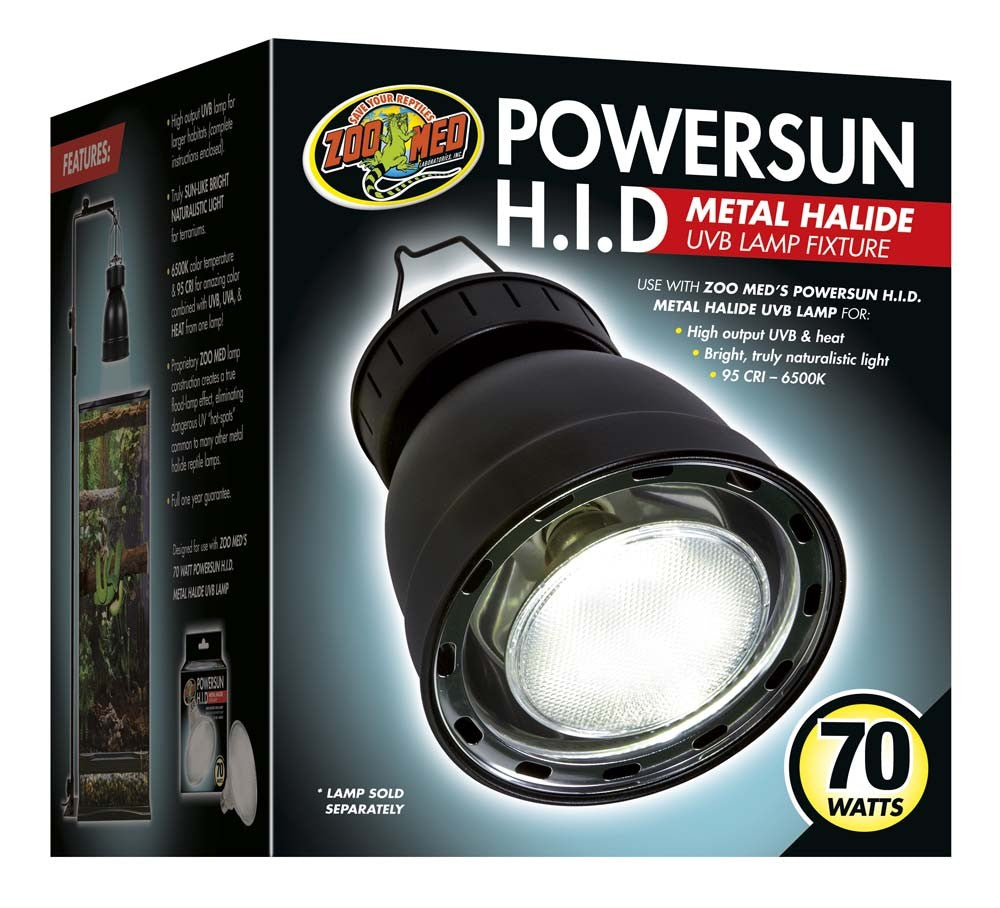 Zoo Med PowerSun H.I.D. Metal Halide UVB Lamp Fixture Black