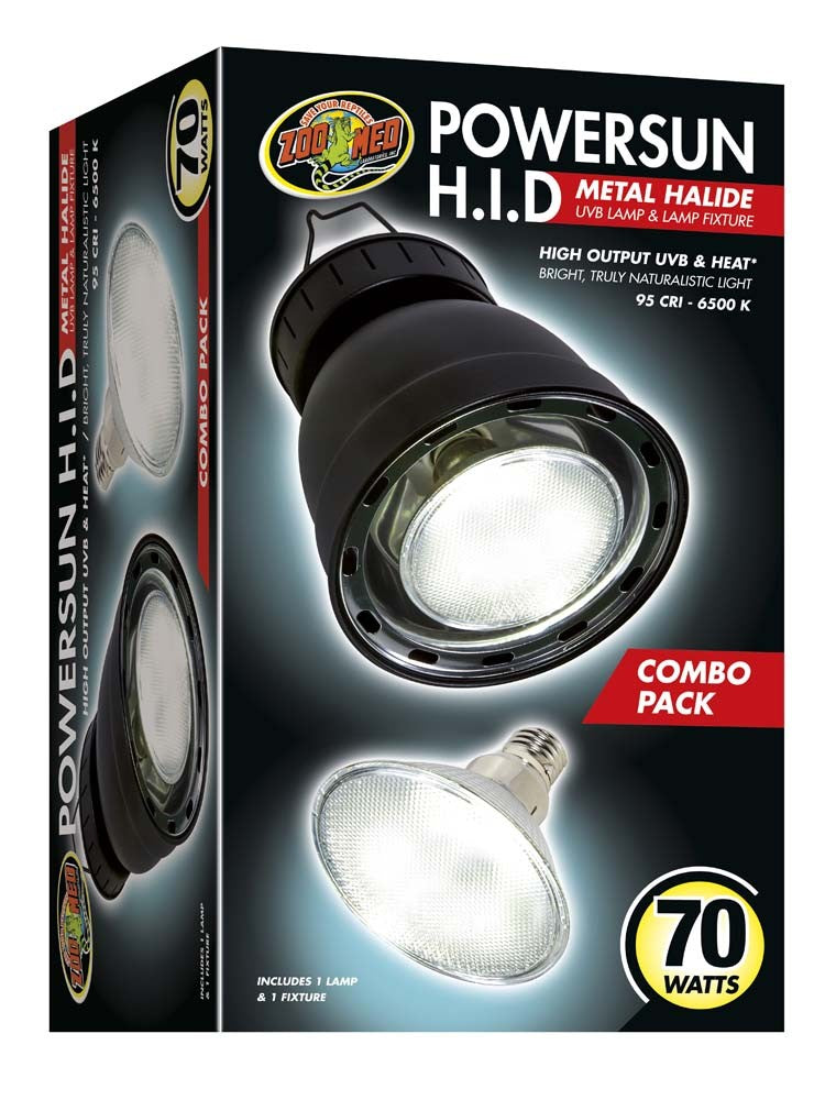 Zoo Med PowerSun H.I.D. Metal Halide UVB Lamp Fixture Black