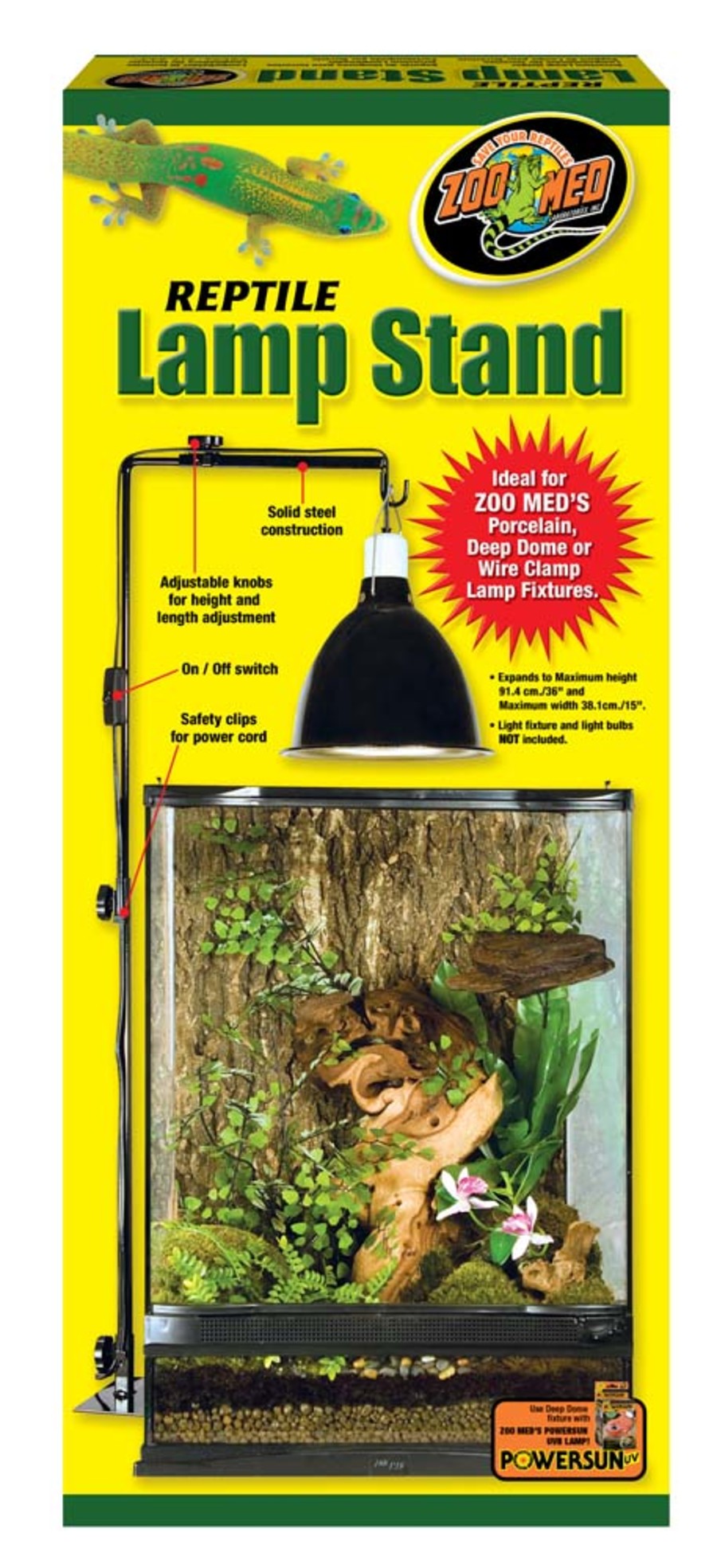 Zoo Med Reptile Lamp Stand Black