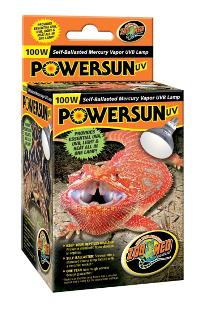 Zoo Med PowerSun UV SelfBallasted Mercury Vapor Lamp Silver