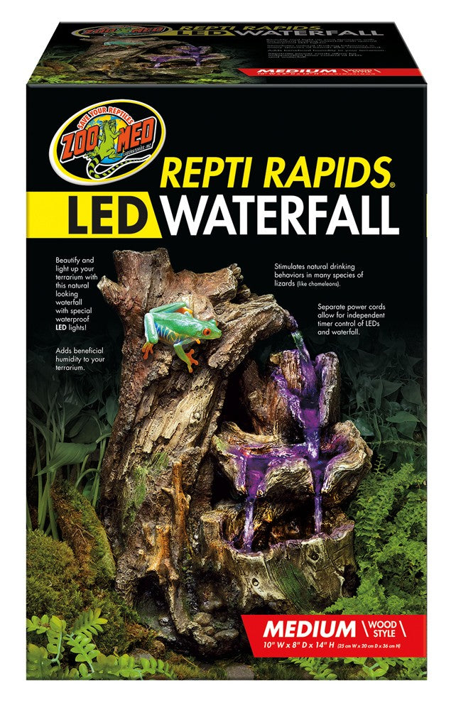 Zoo Med Repti Rapids LED Wood Waterfall Brown
