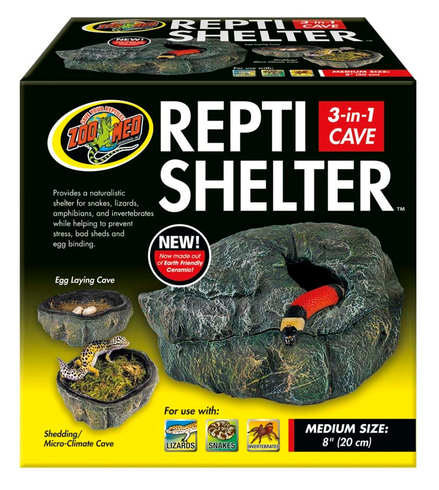 Zoo Med Repti Shelter 3in1 Cave Terrarium Hideaway Black