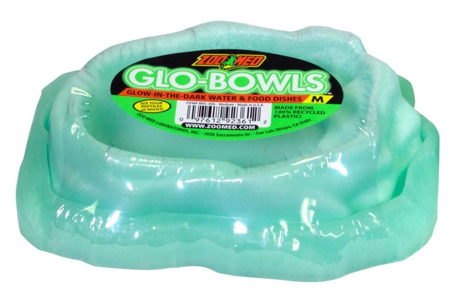 Zoo Med Glo-Bowl Glow in the Dark Combo Bowl Green