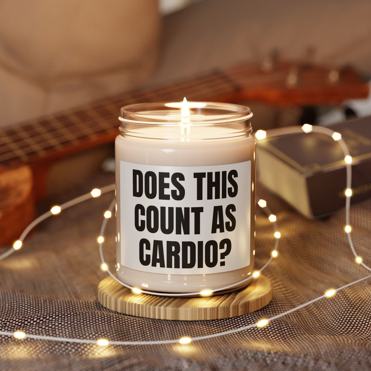 Does This Count as Cardio Scented Soy for Recovery Night candle – original NewGiftDay design, view 3
