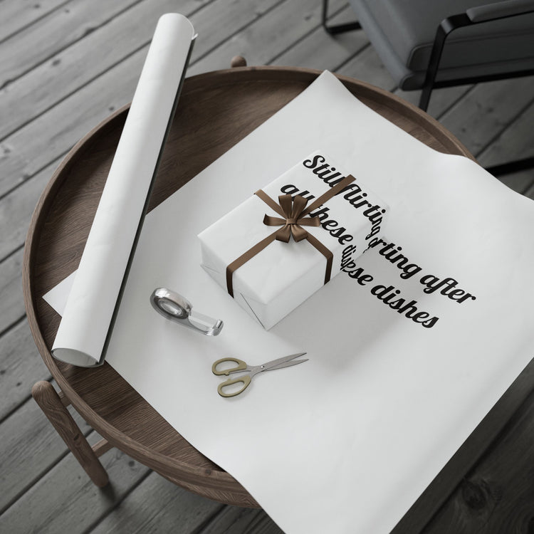 Still flirting after all these dishes Gift for Sweet Surprises wrapping paper – original NewGiftDay design, view 2