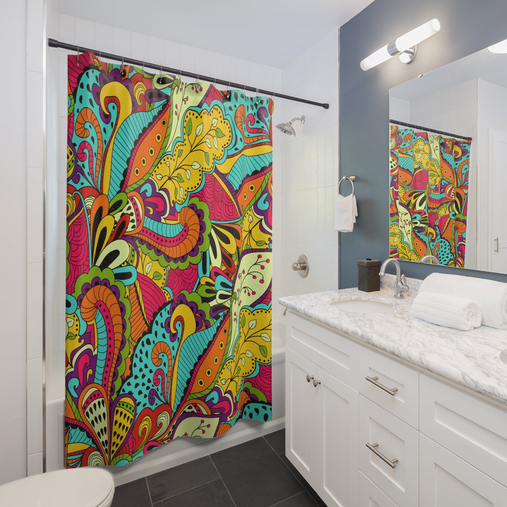 Bohemian Paisley Swirl Shower Curtain Gift: Groovy Floral Art for Eclectic Homes