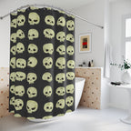 Quirky Cartoon Skull Pattern Shower Curtain Gift: Playful Spooky for Unique Homes