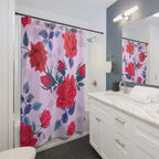 Red Pop Art Rose Garden Shower Curtain Gift: Romantic Drama for Elegant Homes