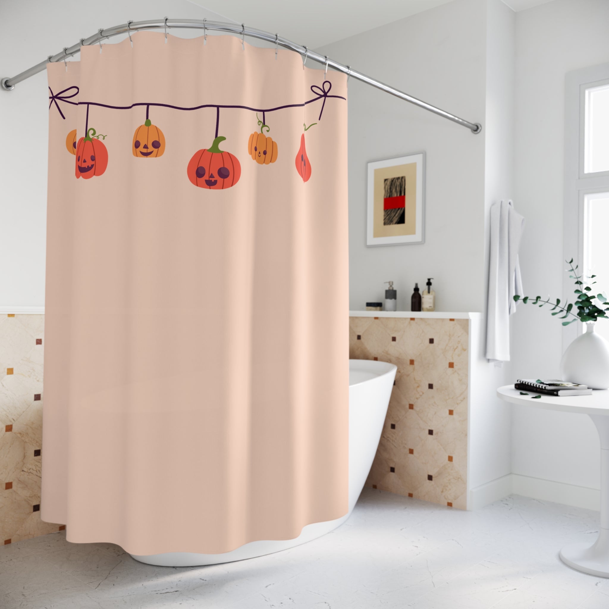 Hanging Jack-o'-Lantern String Shower Curtain Gift: Festive Fall Fun for Cozy Homes