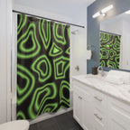 Neon Green Aura Abstract Shower Curtain Gift: Electric Style for Futuristic Homes