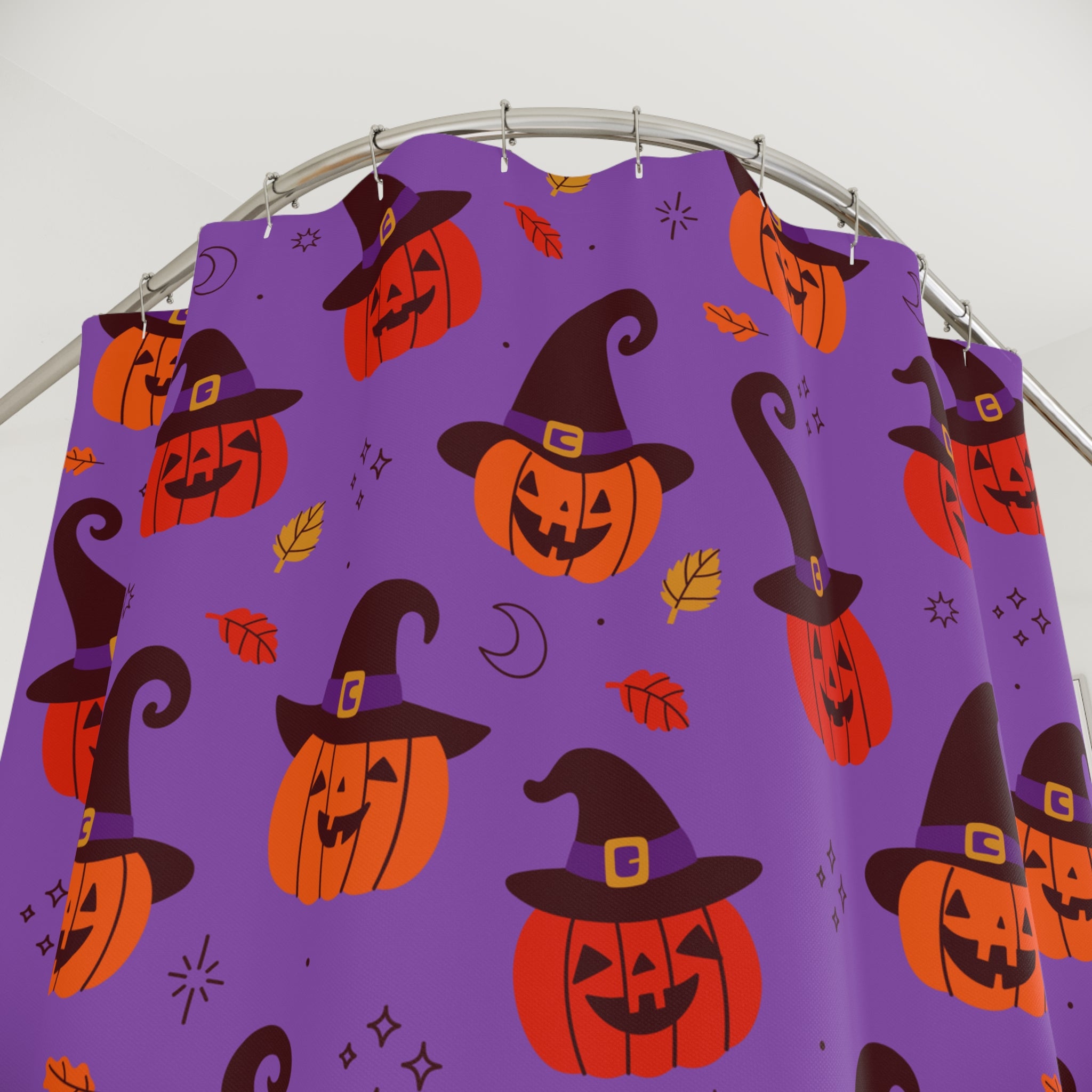 Witch Hat Jack-O'-Lantern Pattern Shower Curtain Gift: Playful Spooky for Festive Homes