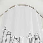 Minimalist Seattle Skyline Shower Curtain Gift: Urban Line Art for Modern Traveler Homes