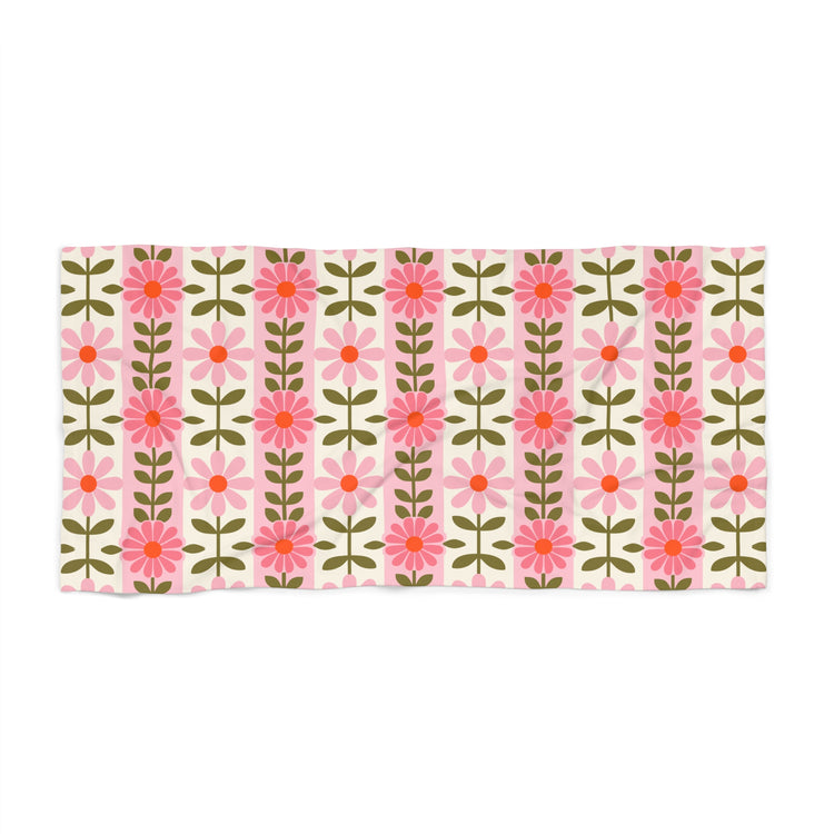 Retro Daisy Blooms Beach towel – original NewGiftDay design