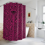 Hypnotic Cobra Maze Pink Shower Curtain Gift: Psychedelic Intrigue for Modern Homes