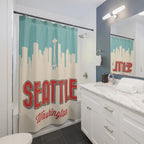 Retro Seattle Cityscape Shower Curtain Gift: Pop Art Energy for Urban Homes