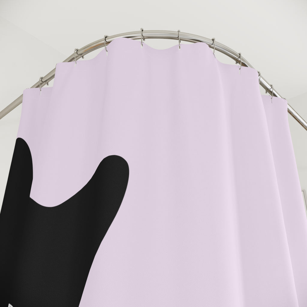 Peekaboo Black Cat Lavender Shower Curtain Gift: Playful Intrigue for Minimalist Homes