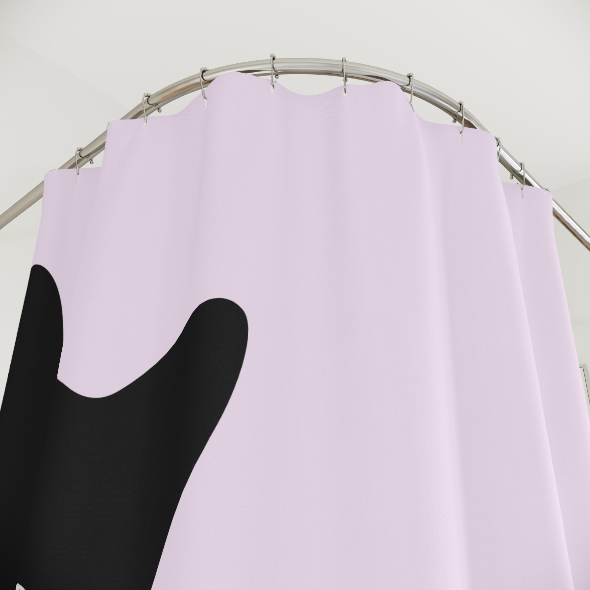 Peekaboo Black Cat Lavender Shower Curtain Gift: Playful Intrigue for Minimalist Homes