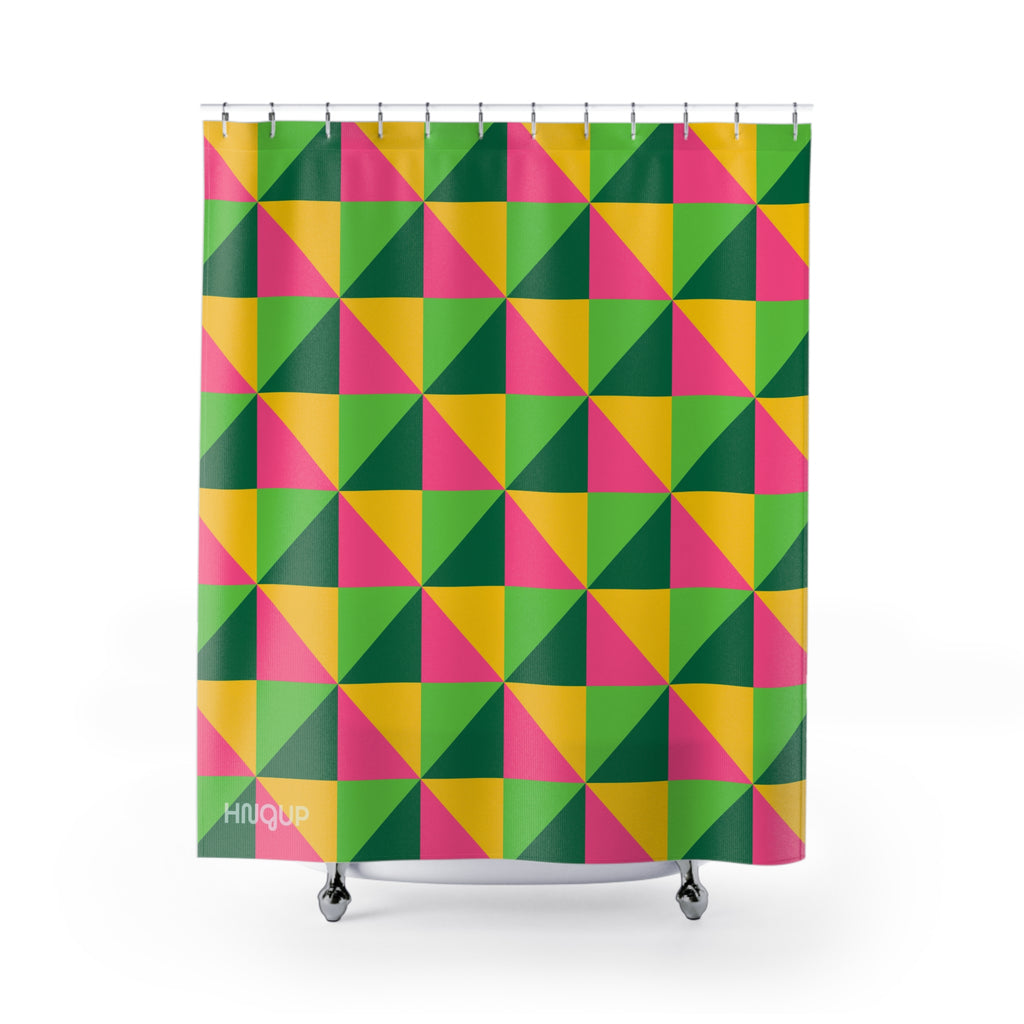 Vibrant Geometric Triangle Shower Curtain Gift: Modern Chic for Bold Homes
