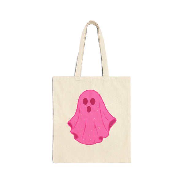 Pink Ghost Parade Cotton Canvas Tote Bag design