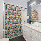 Repeating Clown Faces Shower Curtain Gift: Hilarious Circus Art for Bold Homes
