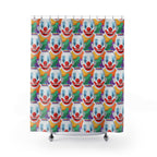 Repeating Clown Faces Shower Curtain Gift: Hilarious Circus Art for Bold Homes