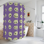 Quirky Cartoon Skull Pattern Shower Curtain Gift: Playful Spooky for Unique Homes