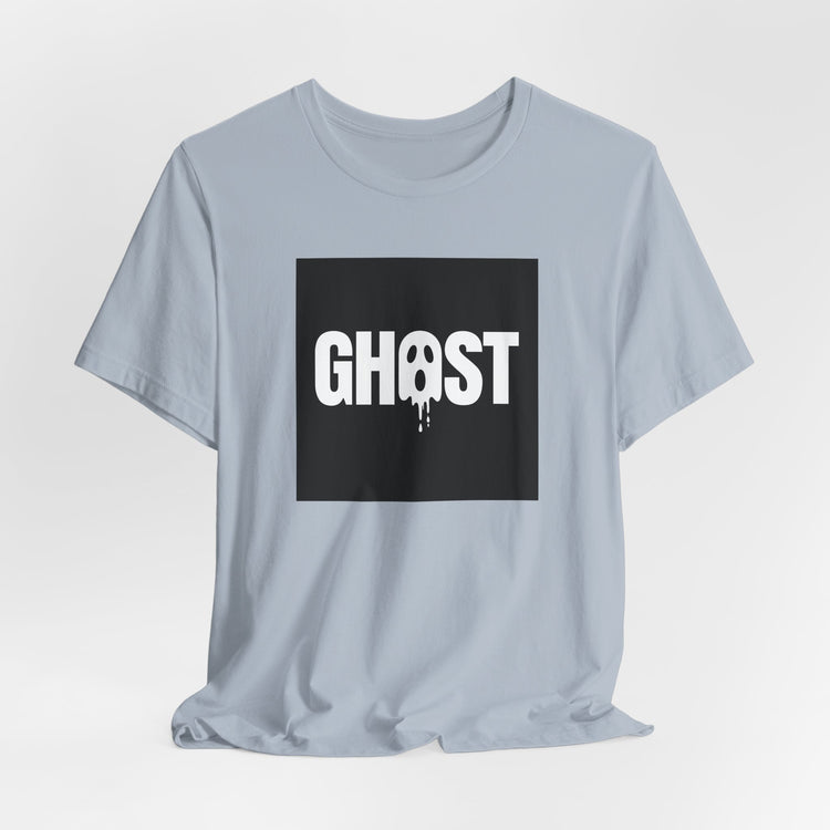 Dripping Ghost Lettering for Spooky Season T-shirt in light-blue – original NewGiftDay design