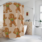 Dabbing Gingerbread Man Shower Curtain Gift: Holiday Humor for Festive Homes