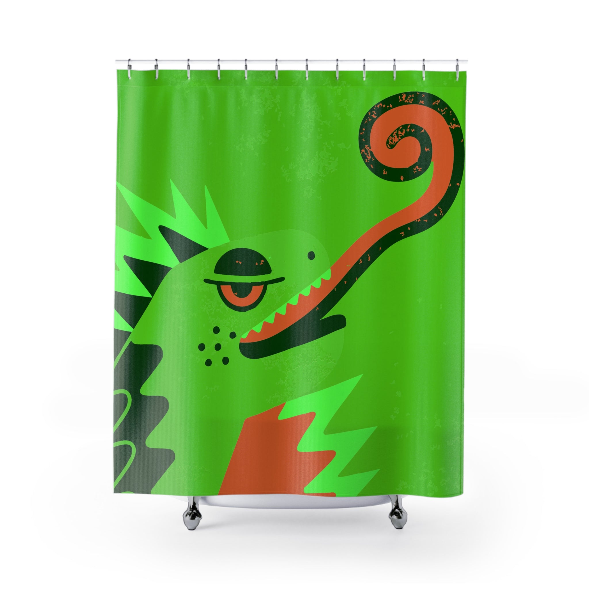 Quirky Green Dragon Shower Curtain Gift: Playful Fantasy for Adventurous Homes