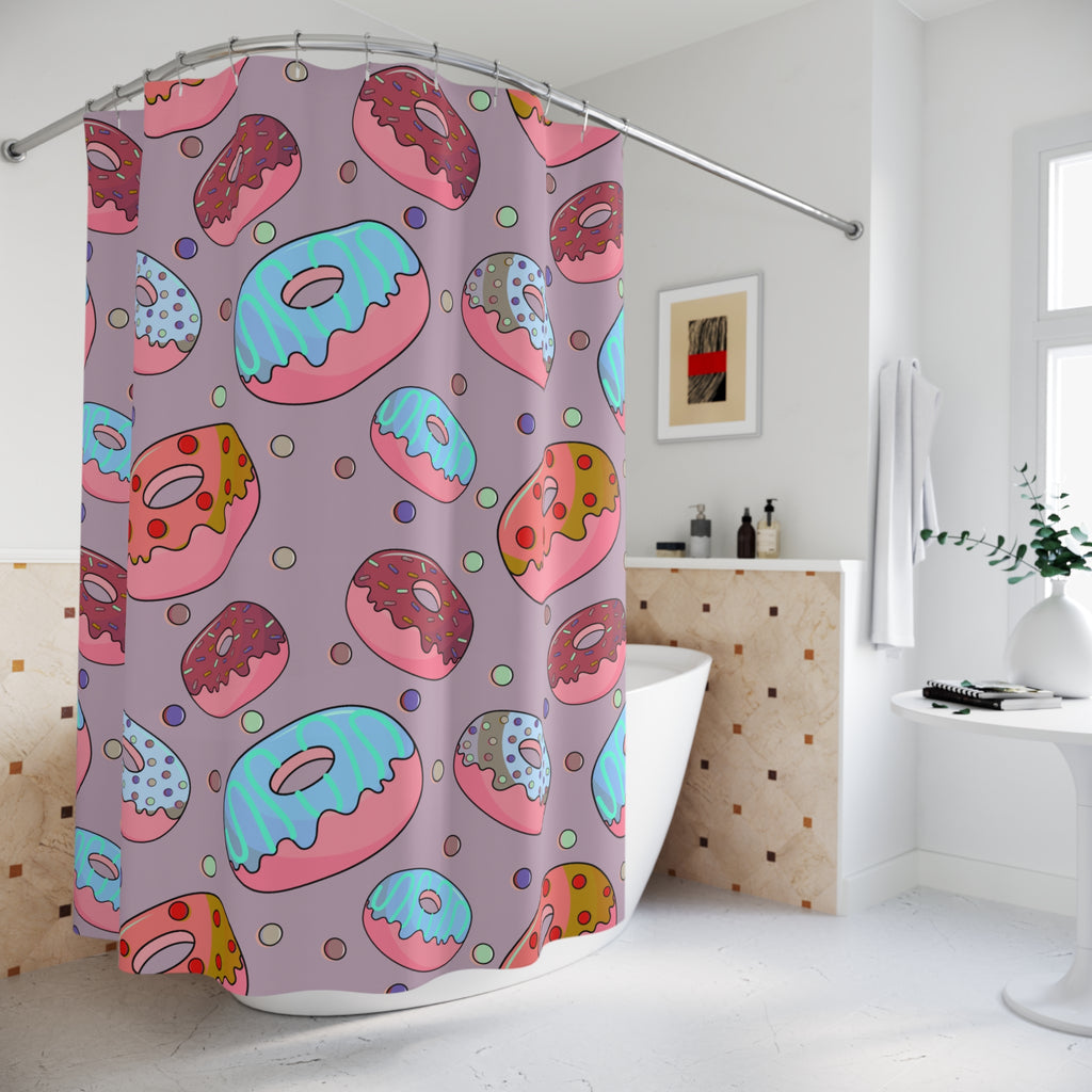 Glazed Donut Pink Pattern Shower Curtain Gift: Sweet Indulgence for Delightful Homes