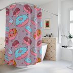 Glazed Donut Pink Pattern Shower Curtain Gift: Sweet Indulgence for Delightful Homes