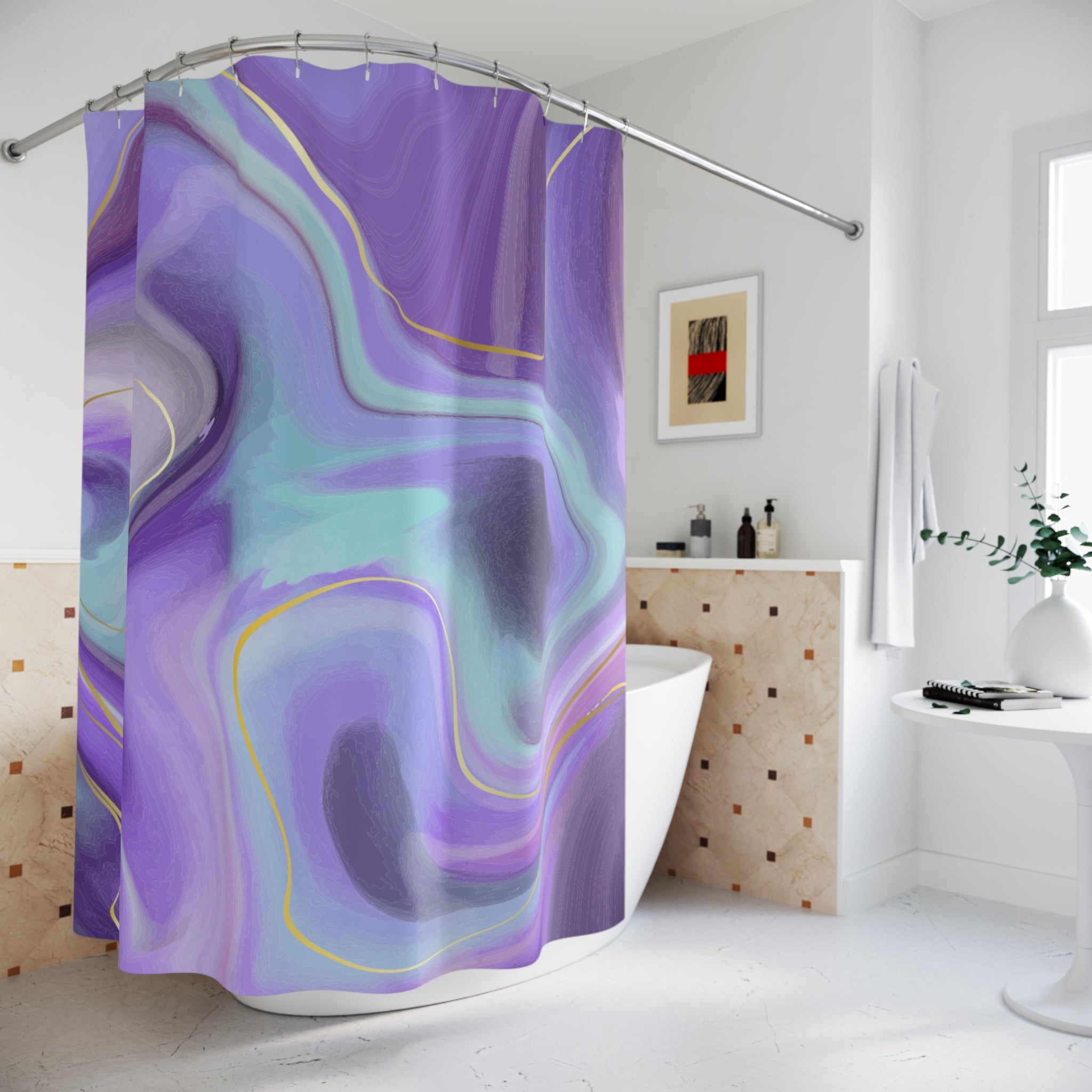 Pink, Green & Yellow Checkerboard Shower Curtain Gift: Dopamine Decor for Bold Homes