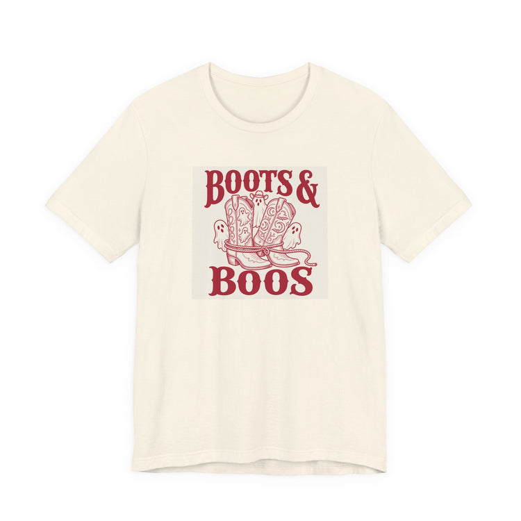 Western Boots Boo Crew T-shirt in natural – original NewGiftDay design