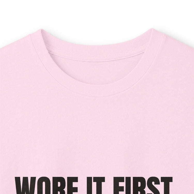 Wore It First Obviously DTG Printed for Layered Gift Style long sleeve tee in light-pink – original NewGiftDay design