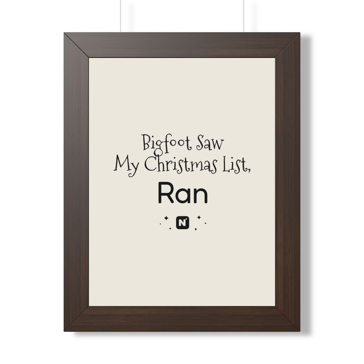 Bigfoot Christmas List Framed poster – original NewGiftDay design, view 19
