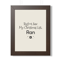 Bigfoot Christmas List Framed poster – original NewGiftDay design, view 19
