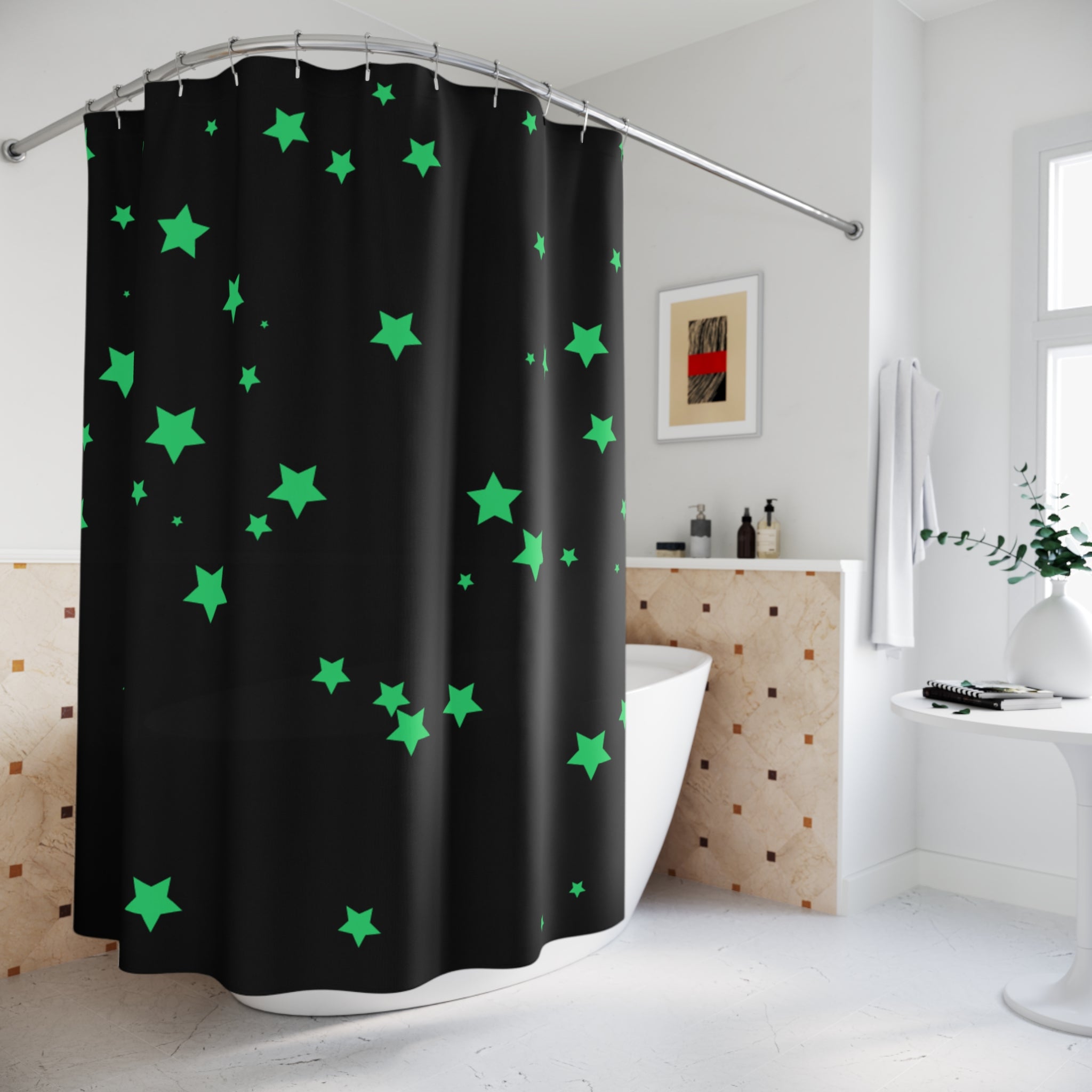 Glow-in-the-Dark Star Shower Curtain Gift: Celestial Pop for Funky Homes