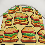 Pixel Hamburger Shower Curtain Gift: Retro Gaming Feast for Foodie Homes