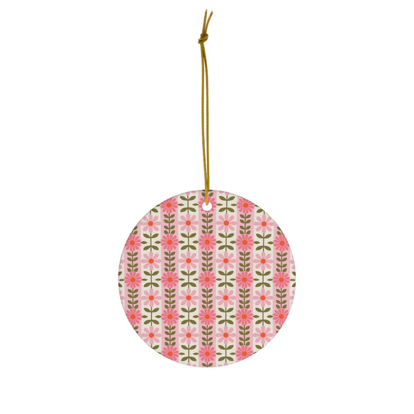 Retro Daisy Blooms Ceramic Ornament, 1-Pack design
